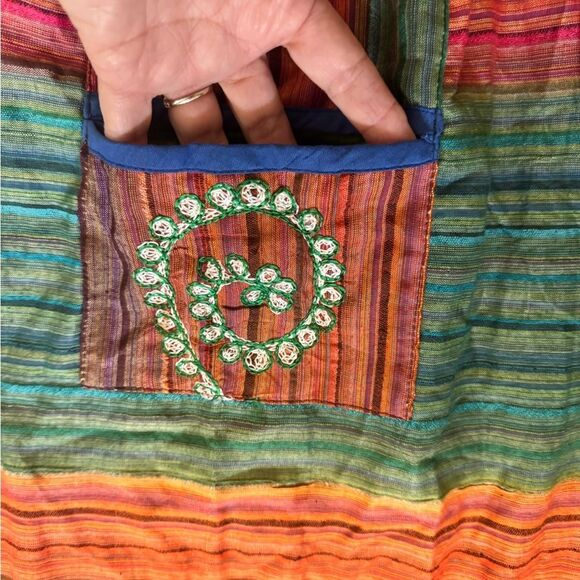 100% Cotton Boho Striped Harem Pants – One Size (Fits S/M) - Picture 8 of 9